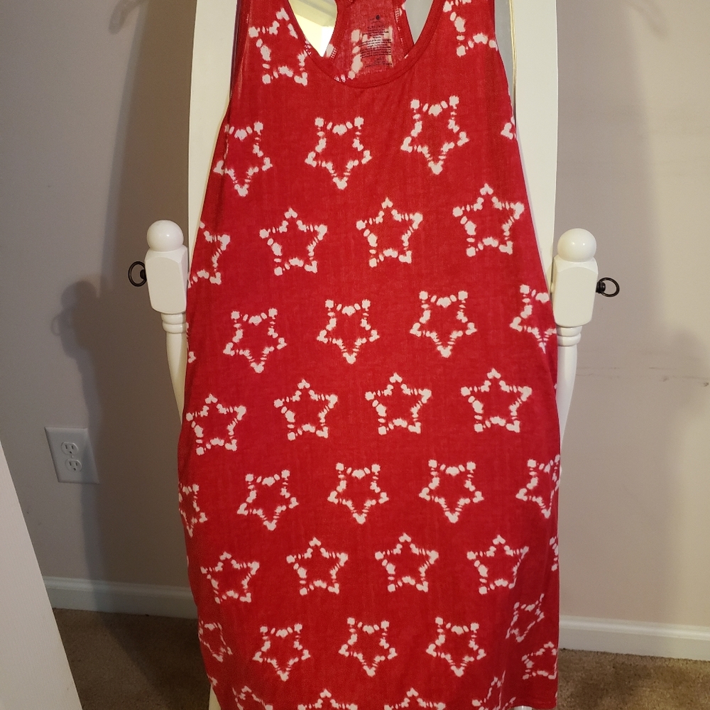 Secret Treasure XL Red and White Fun, Casual Dress, Cover Up